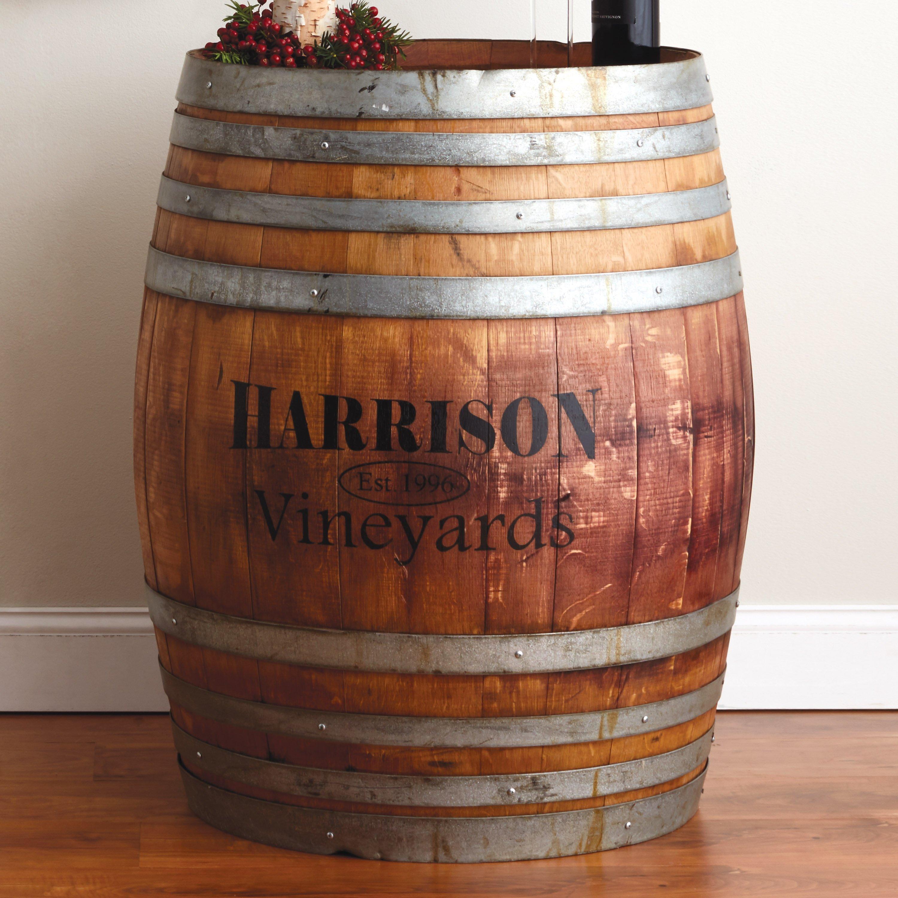 Personalized Finished Full Wine Barrel Wine Enthusiast